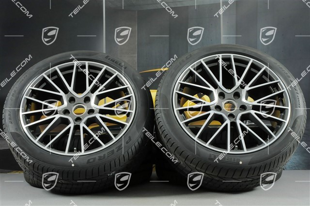 21" koła letnie Cayenne RS Spyder, komplet, felgi 9,5J x 21 ET46 + 11,0J x 21 ET49 + opony letnie Pirelli P Zero 285/40 R21 + 315/35 R21