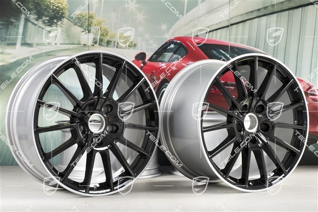 20-inch Panamera Sport wheel set, 9,5J x 20 ET 65 + 11,5 J x 20 ET 63, rims arms in black