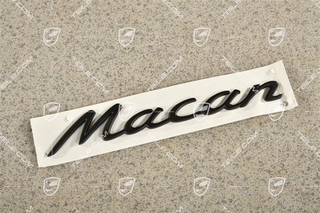 Schriftzug / Abzeichen / Emblem "Macan", Seidenglanz Schwarz