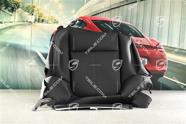 Cover for cushion, leather, Black, L