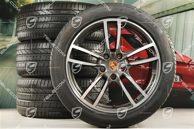 20-inch Cayenne Coupé Sport summer wheel set, rims 9J x 20 ET50 + 10,5J x 20 ET55 + NEW Pirelli P Zero summer tyres 275/45 R20 + 305/40 R20, with TPMS