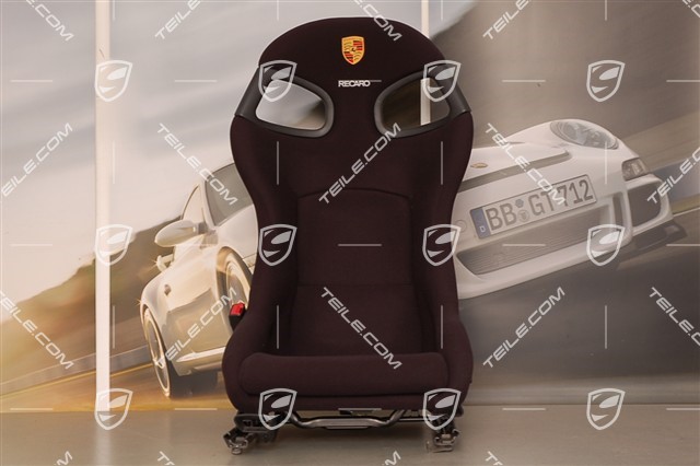 Bucket seat, perlon velour, black, with Porsche crest, L