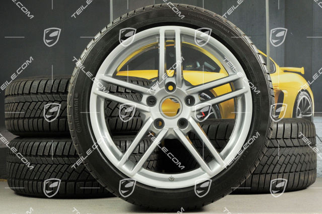 19-inch Carrera winter wheel set, 8,5J x 19 ET54 + 11J x 19 ET69, Continental winter tyres 235/40 R19 + 285/35 R19, with TPMS