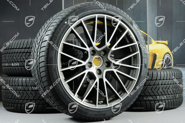 21-inch Cayenne COUPÉ RS Spyder winter wheel set, rims 9,5J x 21 ET46 + 11,0J x 21 ET49 + Pirelli winter tyres275/40 R21 + 305/35 R21, with TPMS