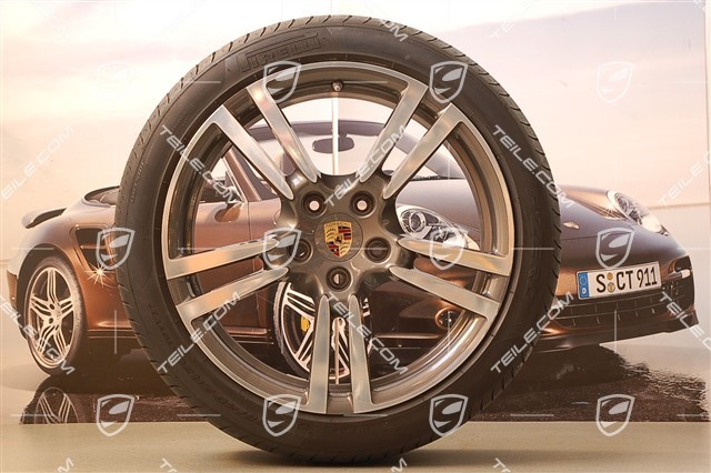 20-inch Summer wheel set Turbo II, wheels 9,5 J x 20 ET 65 + 11 J x 20 ET 68 + tyres 255/40 ZR 20+295/35 ZR 20, TPMS, 250 km