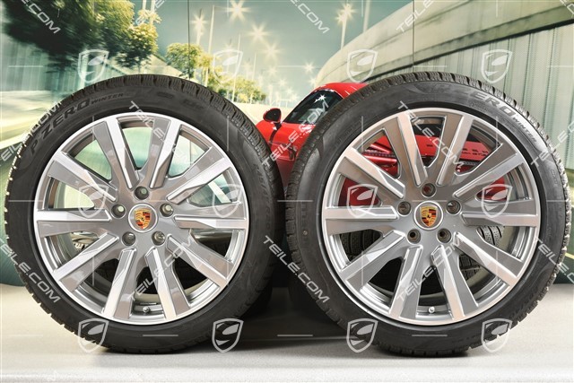 20-inch Taycan Tequipment Design winter wheel set, rims 9J x 20 ET54 + 11J x 20 ET60, Pirelli winter tyres 245/45 R20 + 285/40 R20