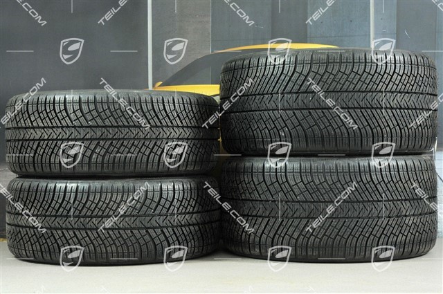 20" koła zimowe, komplet Carrera S (IV), idealne felgi (jak nowe) 8,5J x 20 ET49 + 11J x 20 ET56 + NOWE opony zimowe Michelin Pilot Alpin PA4 N1 245/35 R20 + 295/30 R20 (0 km), kolor platinum (półmat)