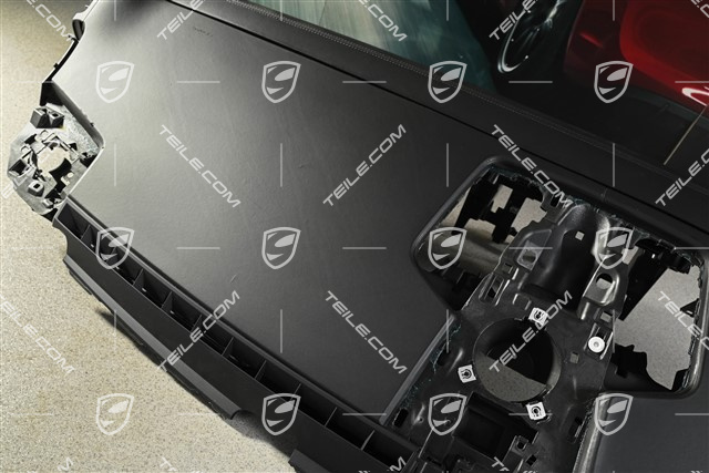 Switch panel trim / dashboard, without head-up display, leather in black, leather damaged