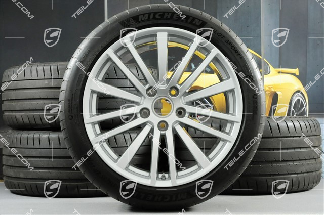 20-inch Panamera Design summer wheel set, rims 9,5J x 20 ET71 + 11,5J x 20 ET68 + Michelin summer tires 275/40 ZR20 + 315/35 ZR20, with TPM