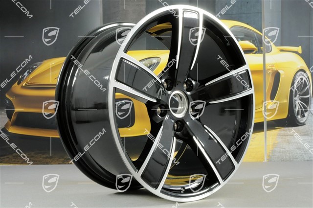 20-inch wheel rim set Carrera Sport, 8,5J x 20 ET57 + 10,5J x 20 ET51, Jet Black Metallic