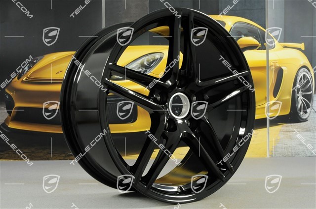 19-inch Carrera VI rim set, 8,5J x 19 ET50 + 11J x 19 ET77, for winter use, black high gloss