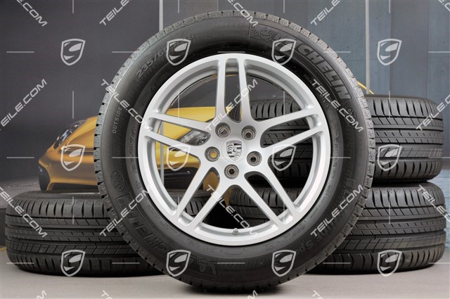 18-inch "Macan S" summer wheel set, rims 8J x 18 ET21 + 9J x 18 ET21, Michelin Latitude Sport tyres 235/60 ZR 18 + 255/55 ZR 18, with TPMS