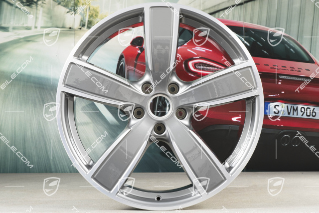 22-inch wheel rim set, Cayenne Sport Classic, 10J x 22 ET48 + 11,5J x 22 ET61, Platinum Silver