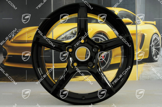 18-inch wheel rim set "Boxster", 8J x 18 ET57 + 9J x 18 ET47, black high gloss