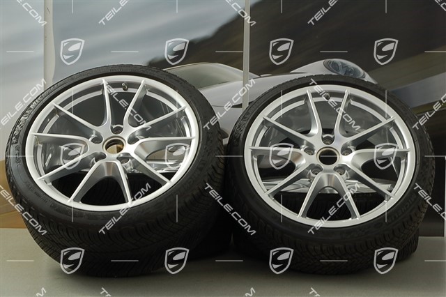 20" Carrera S (III) Winterräder Satz, Felgen 8,5J x 20 ET51 + 11J x 20 ET52 + Michelin Winterreifen 245/35 ZR20 + 295/30 ZR20, mit RDK-Sensoren