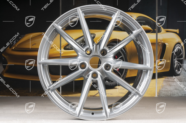 20+21-inch wheel rim set Carrera S, rims: front 8,5J x 20 ET53 + rear 11,5J x 21 ET67, Brilliant Chrome finish