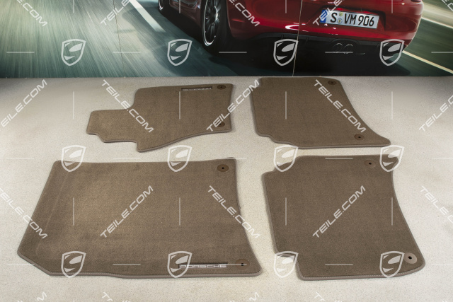 Floor mat set, Climatronic in rear, Saddle brown, RL / UK-Version