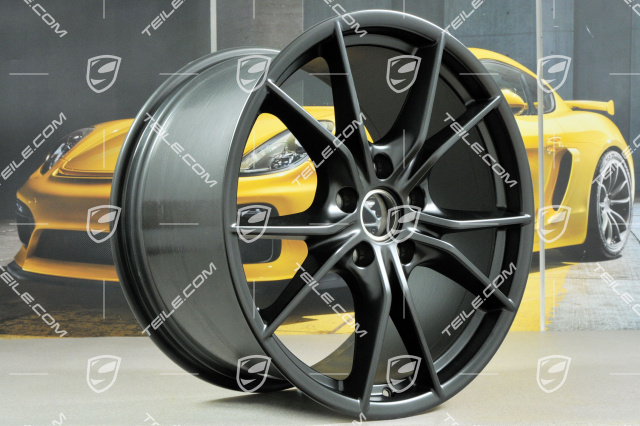 20" Carrera S IV Felgensatz, Felgen 8,5 J x 20 ET49 + 11,5 J x 20 ET76, in Schwarz Seidenmatt