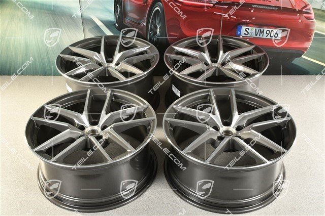 20-inch wheel rim set Macan S, 9J x 20 ET26 + 10J x 20 ET19, Titanium