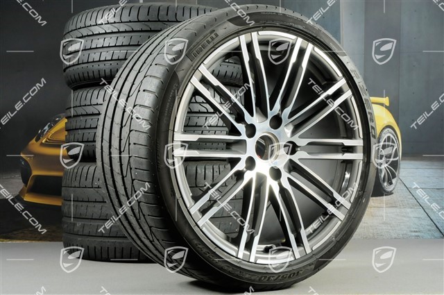 20" koła letnie komplet 911 Turbo III, felgi 8,5J x 20 ET51 + 11J x 20 ET52 + NOWE opony letnie Pirelli 245/35 ZR20 + 305/30 ZR20