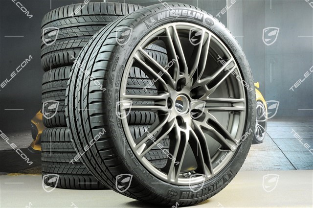 21" SportEdition Sommerräder Satz, 4x Felgen 10J x 21 ET 50 + 4x Reifen 295/35 R 21 107Y XL, in Platinum (seidenglanz), mit RDK-Sensoren