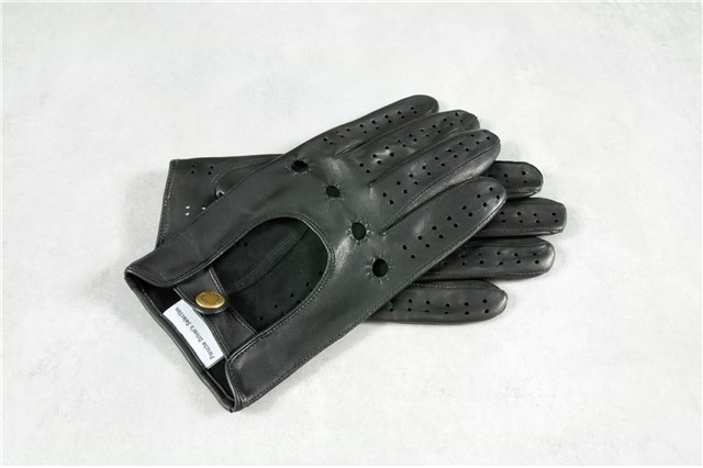 Classic Collection, Leather Gloves Men, black, L