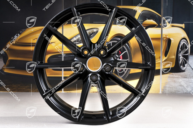 20+21-inch wheel rim set Carrera S, rims: front 8,5J x 20 ET53 + rear 11,5J x 21 ET67, black satin matt