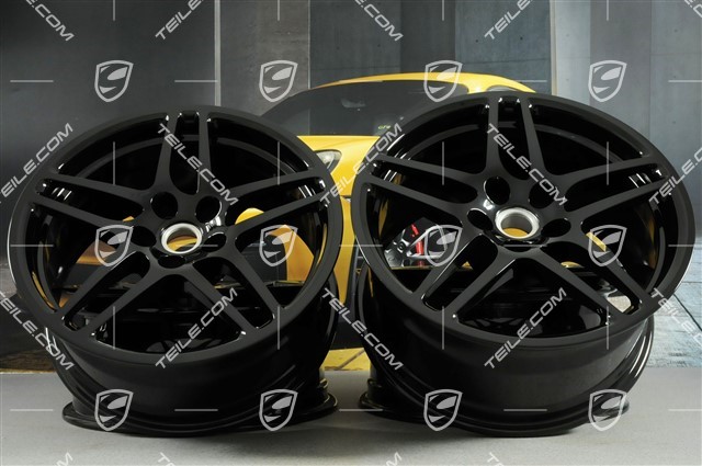 18-inch wheel rim set Macan S, 8J x 18 ET21 + 9J x 18 ET21, black high gloss