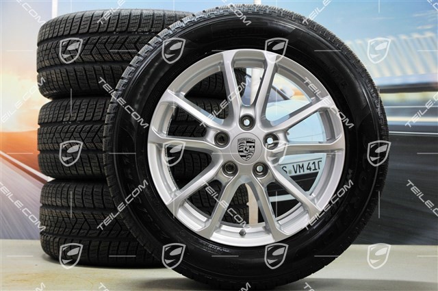 18-inch winter wheels set "Cayenne" facelift 2014->, alloy rims 8J x 18 ET53 + Pirelli winter tyres 255/55 R18, with TPM