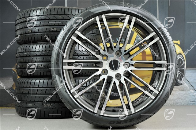 20" koła letnie, komplet Turbo III, felgi 8,5J x 20 ET57 + 10J x 20 ET50 + opony letnie Pirelli PZero 235/35 ZR20 + 265/35ZR20, bez czujników ciśnienia