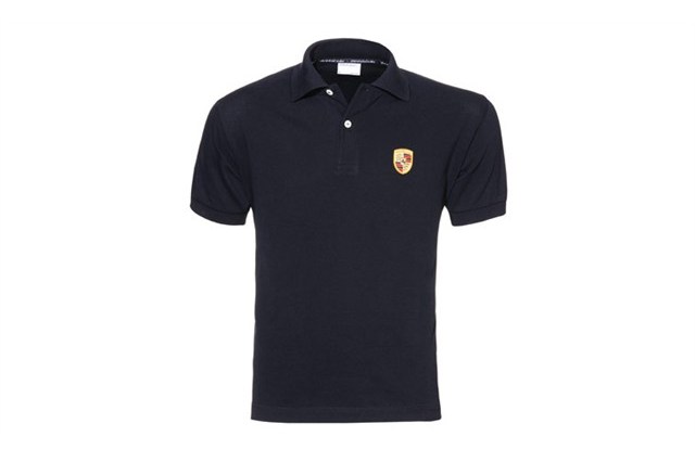 Essential Collection - Herren Polo-Shirt Wappen, schwarz, Größe M 48/50