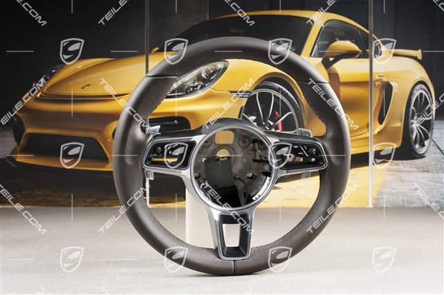 Multifunction steering wheel, leather, agate grey