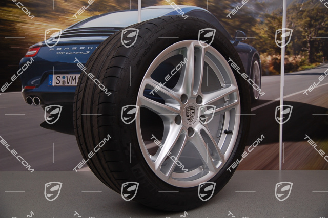 19-inch Panamera Turbo summer wheel set, front 9J x 19 ET60 + rear 10J x 19 ET61 + NEW summer tyres 255/45 ZR19 + 285/40 ZR19