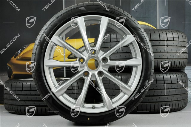 19-inch Boxster S summer wheel set, rims 8J x 19 ET57 + 10J x 19 ET45 + NEW Pirelli P Zero summer tyres 235/40 R19 + 265/40 R19