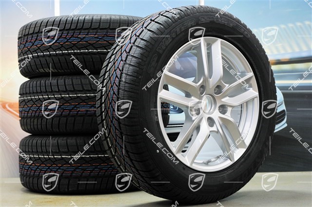 18-inch winter wheels set "Cayenne S" facelift 2014->, alloy rims 8J x 18 ET53 + Dunlop winter tyres 255/55 R18, with TPM