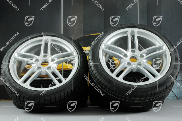 19" winter wheel set Carrera, wheels 8,5J x 19 ET54 + 11J x 19 ET48 + Continental winter tyres 235/40 R19 + 295/35 R19, without TPMS.