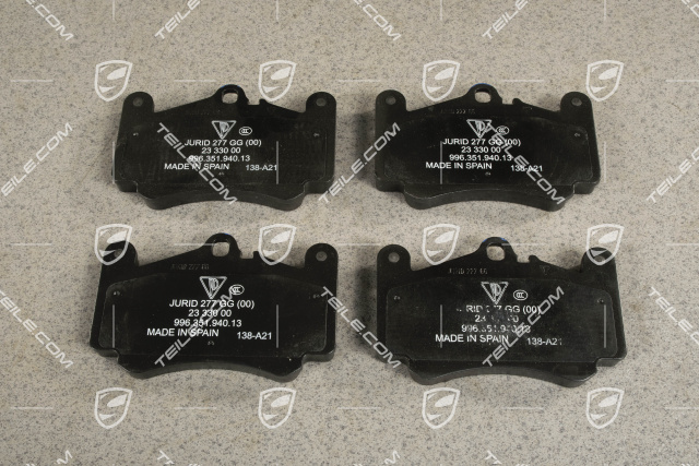 Brake pad set, 4S / Turbo  L+R