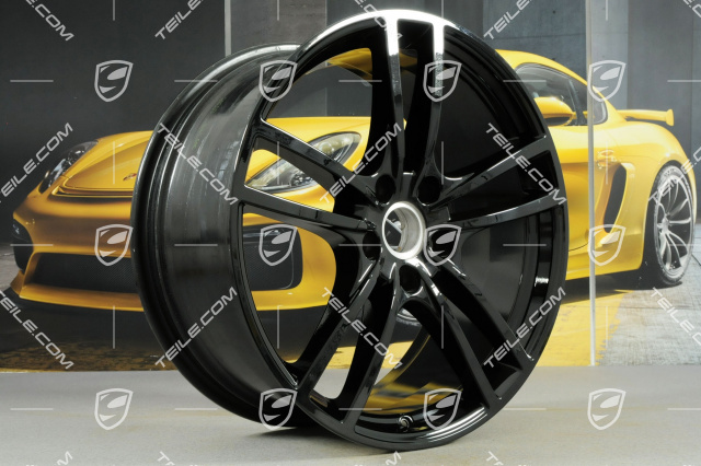 21-inch wheel rim set Cayenne Turbo, 11J x 21 ET58 + 9,5J x 21 ET46, high-gloss black