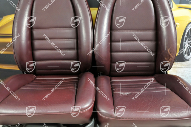 Seat, leatherette, Burgundy, set L+R