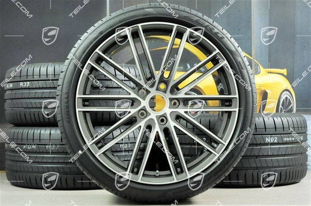 21-inch Turbo IV summer wheel set, rims 9,5J x 21 ET71 + 11,5J x 21 ET69 + Pirelli summer tires 275/35 ZR21 + 315/30 ZR21, with TPM