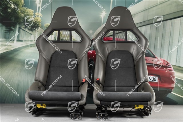 Bucket seats, collapsible, leather/Alcantara, Agate Grey, L+R