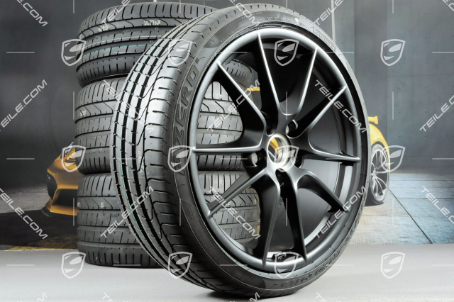 20" Komplet kół letnich Carrera S III, felgi 8,5J x 20 ET51 + 11J x 20 ET52 + opony letnie 245/35 ZR20 + 305/30 ZR20, z czujnikami RDK, czarny półmat