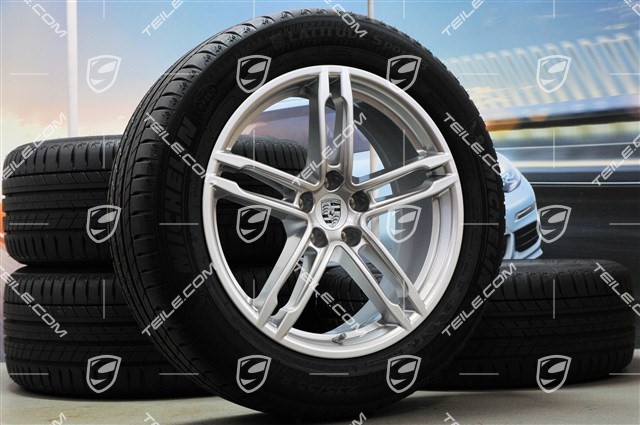 19-inch "Macan Turbo" summer wheels set, rims 8J x 19 ET21 + 9J x 19 ET21, summer tyres Michelin 235/55 R 19 + 255/50 R 19, with TPMS