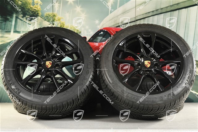 19-inch winter wheels set "Panamera S", rims 9J x 19 ET64 + 10,5 J x 19 ET62 + Michelin Pilot Alpin 4 winter tyres 265/45 R19 + 295/40 R19, black high gloss