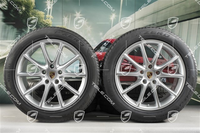 20-inch Cayenne Design summer wheel set, rims 9J x 20 ET50 + 10,5J x 20 ET64 + Pirelli summer tyres 275/45 R20 + 305/40 R20, with TPMS