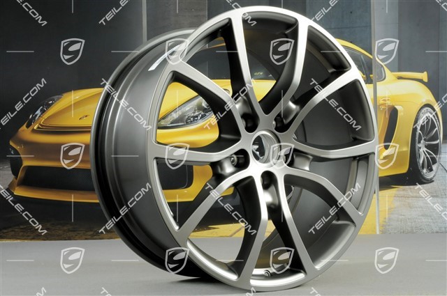 21-inch wheel rim set Cayenne ExclusiveDesign, 11J x 21 ET58 + 9,5J x 21 ET46, Platinum Satin Matte