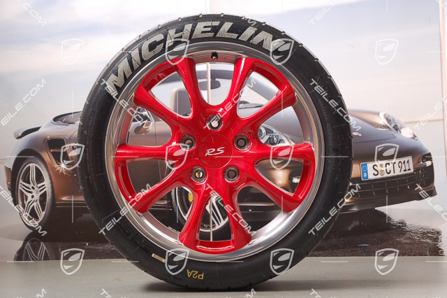 18-inch GT3 RS wheel set, red lacquered, wheels: 11J x 18 ET63 + 8,5J x 18 ET40