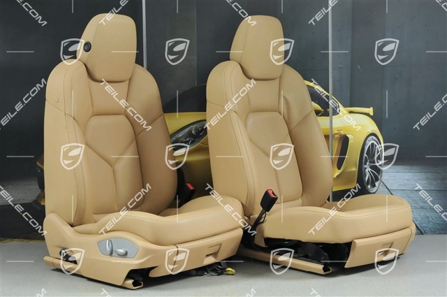 Seats, el. adjustment, leather, Luxor Beige, set (L+R)