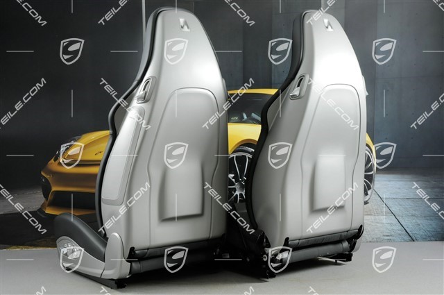 Sport Seats, el. adjustable, 18-way, heating, lumbar, ventilation, leather, Porsche crest, black, set, L+R