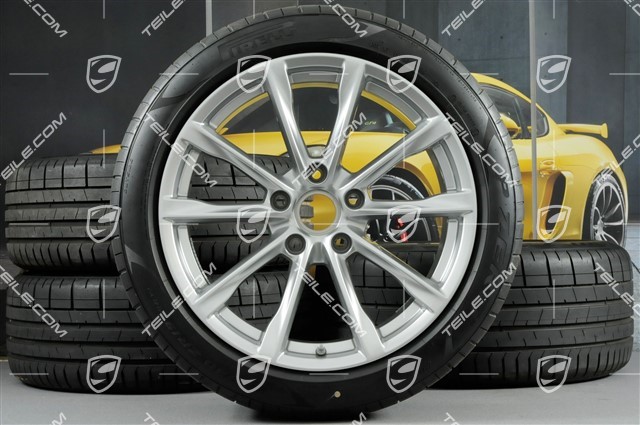 19-inch Boxster S summer wheel set, rims 8J x 19 ET57 + 10J x 19 ET45 + NEW Pirelli P Zero summer tyres 235/40 R19 + 265/40 R19